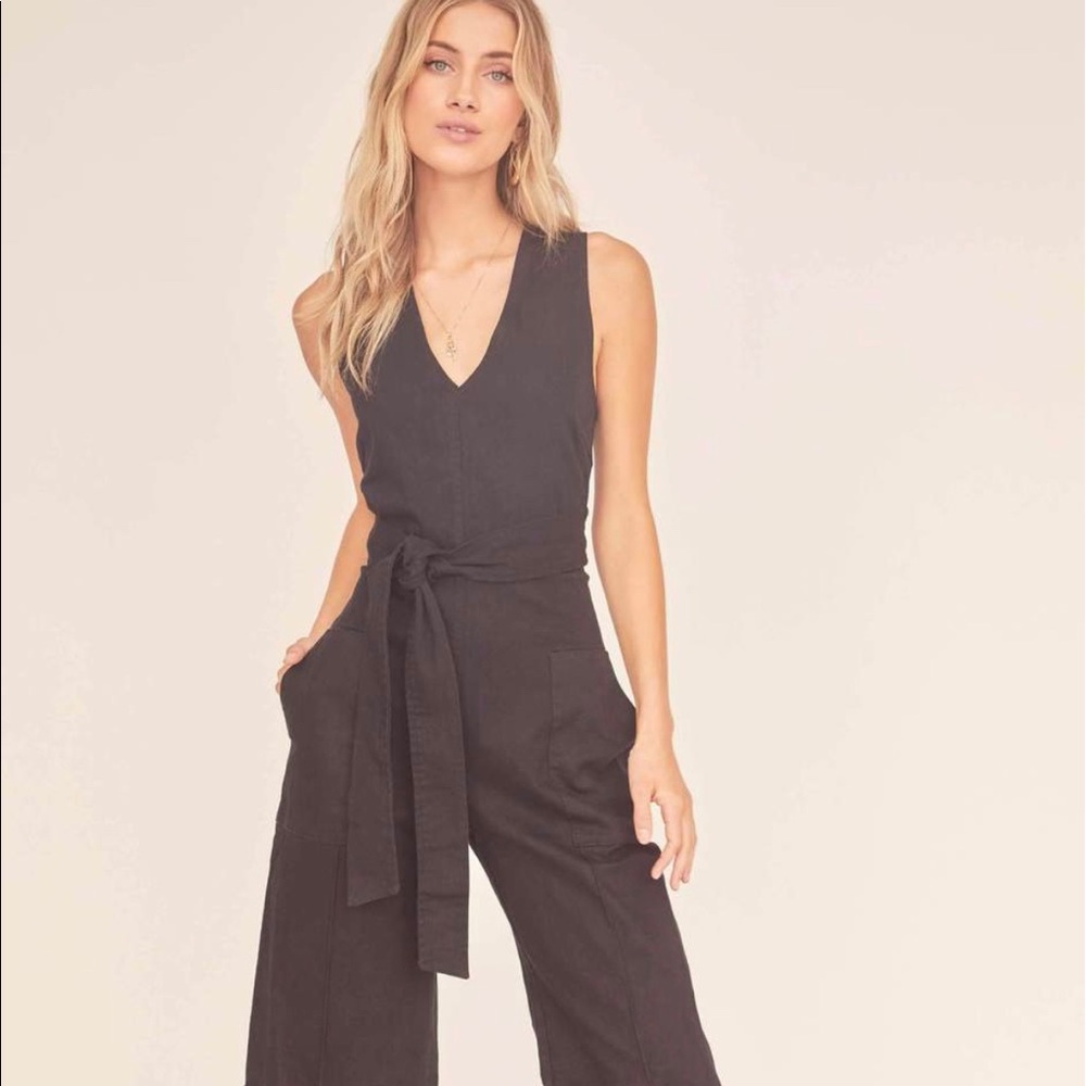 ASTR black textured jumpsuit. Size small